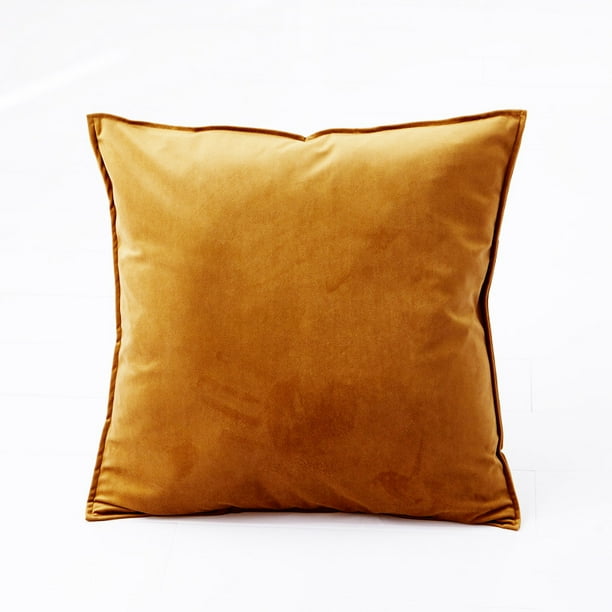 XmhyTop-A Fundas de almohada de terciopelo marrón, cojines decorativos suaves de 45 x 45 cm, juego de 2