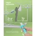 thumbnail image 2 of Retractable Outdoor Umbrella Drying Rack-Height Adjustable,164 ft Long Clothesline Holds 5 Laundry Loads,Silver & Green., 2 of 7