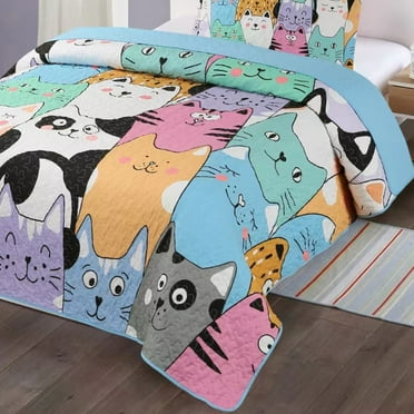 MarCielo  Kids Quilt Bedspread Set Cat WX202 Full