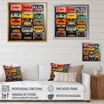 thumbnail image 4 of Designart "Vintage Cassette Tape Collage IV" Fashion Framed Wall Art - Colorful Cassette Tapes Hallway Framed Wall Art Decor, 4 of 6