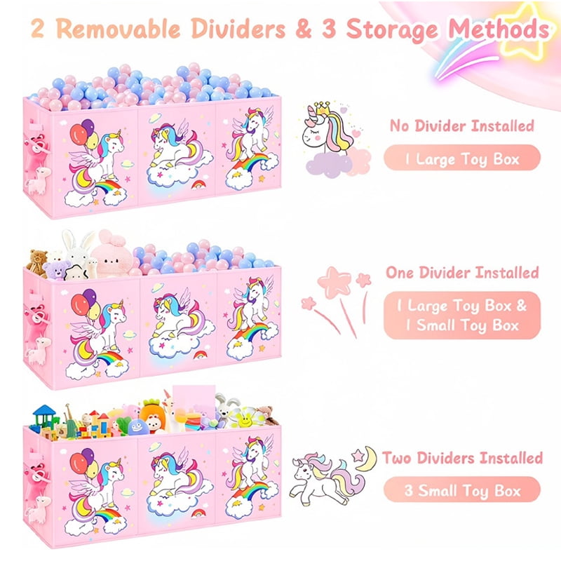 Pink covered large toy box -38.5-inch foldable storage box for children, foldable toy box for game rooms, daycare centers, wardrobes - multifunctional box for books and clothing