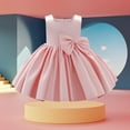 thumbnail image 2 of Huanglei Flower Girls Bowknot Tutu Dress For Kids Baby Wedding Bridesmaid Birthday Party Pageant Formal Dresses Toddler First Baptism Christening Gown, 2 of 7
