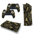 thumbnail image 5 of Black Gold Geometric Patterns Console Skin Bundle for PS5 Pro Slim Disc & Digital / PS4 – Full Wrap + Dual Controller Flair, 5 of 5