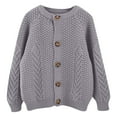 thumbnail image 3 of Hauaitttt Baby Toddler Boys Round Neck Cardigan Sweater Girls Button Closure Jacket Outwear Winter Coat Tops Clothes Teens Girls Sweaters Preemie Girl Sweater 4t Cardigan Sweater for School Girls, 3 of 3