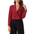 thumbnail image 1 of CHAQUETA BLAZER CORTA INSPIRE CHIC PARA MUJER CON SOLAPA NOTCHED, BLAZERS CASUALES DE OFICINA XS ROJO, 1 of 6