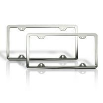 OMAC 2 Pcs Chrome Stainless Steel License Plate Frame Tag Holder