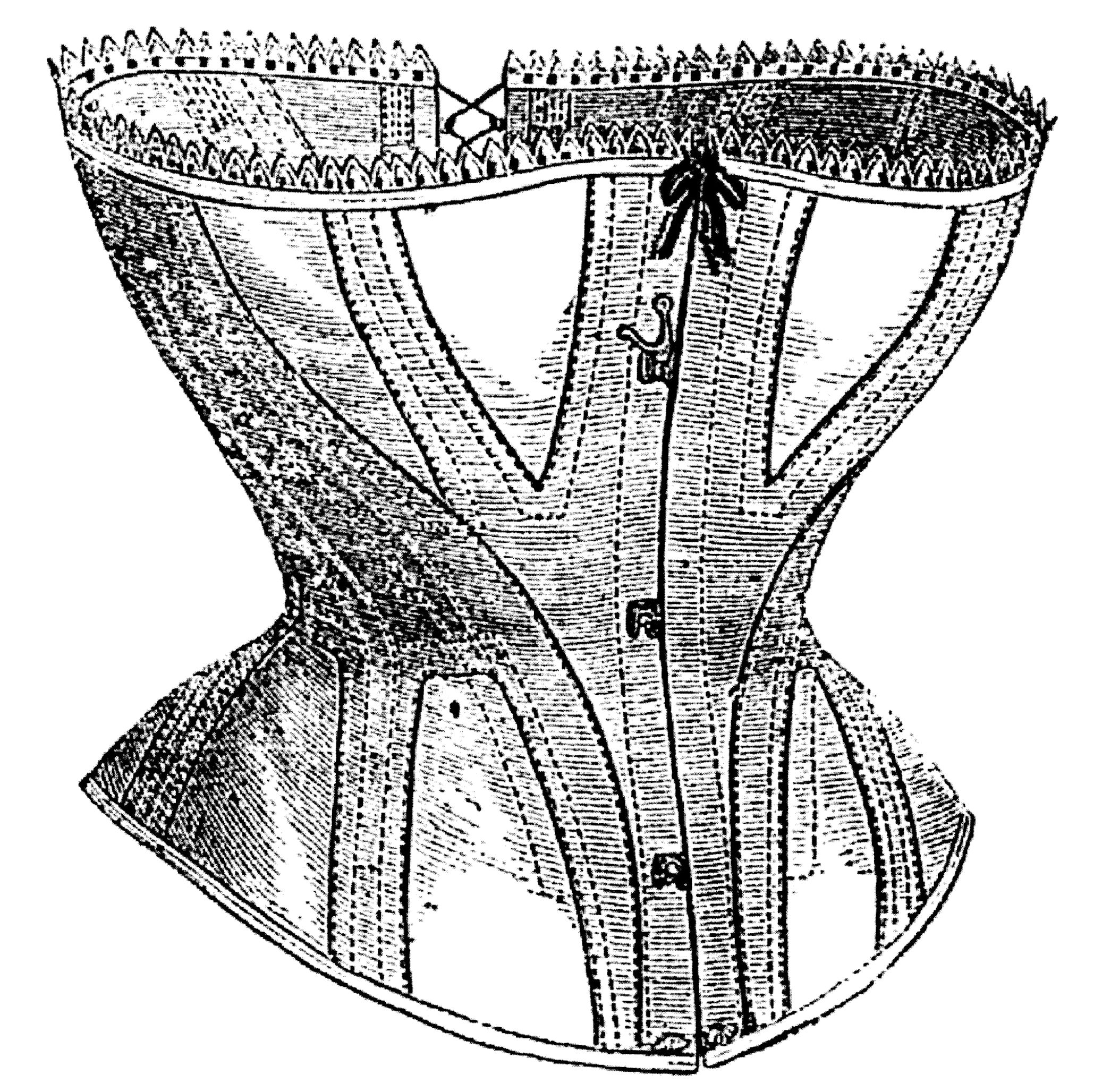 Sewing Pattern 1869 Long Corset Pattern 32" Bust 20" Waist