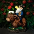 thumbnail image 3 of Estatua de jardín ArtTerpnica Cowboy Gnome Highland Cow con luces, 3 of 7