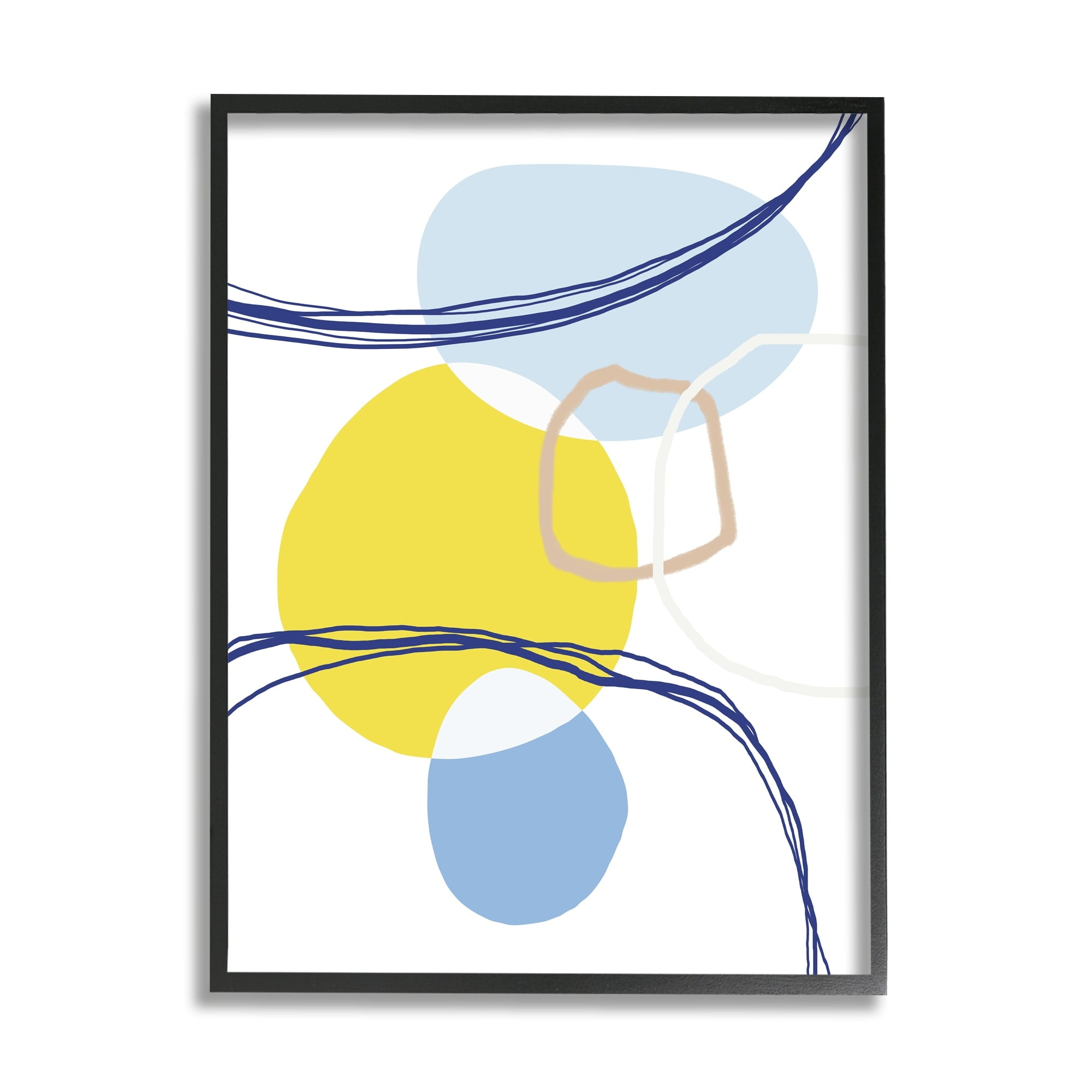 Stupell Industries Modern Blue Yellow Shape Abstraction Rising Sun, 16 x 20, Design by Urban Epiphany