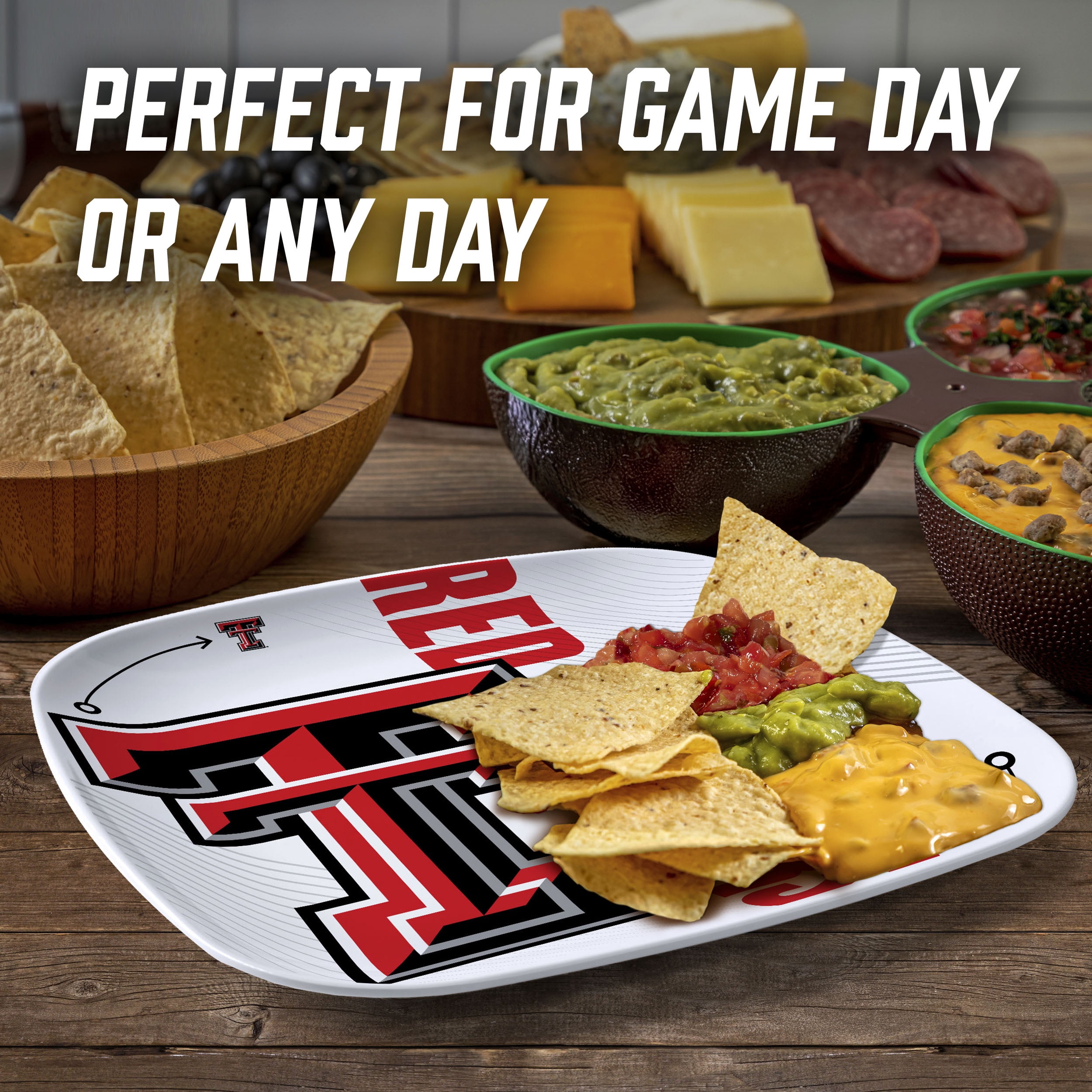 YouTheFan NCAA Texas Tech Red Raiders Large Party Plate