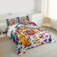 thumbnail image 4 of Manfei Cartoon Gingerbread Man Full Size Comforter Sets,Colorful Christmas Candy Bedding Comforter Set,Happy New Year Bedding Sets For Boys Girls,Microfiber Bedroom Decor Reversible,3pcs, 4 of 9