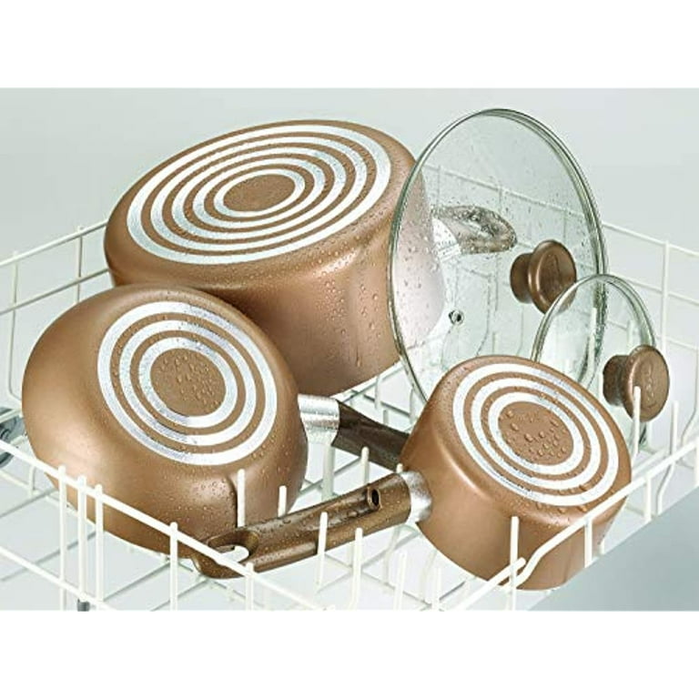 T-Fal Excite Pro Glide Nonstick Thermo Spot Dishwasher Safe Cookware Set, Bronze T-Fal Excite Pro Glide Nonstick Thermo Spot Dishwasher Safe Cookware Set, Bronze