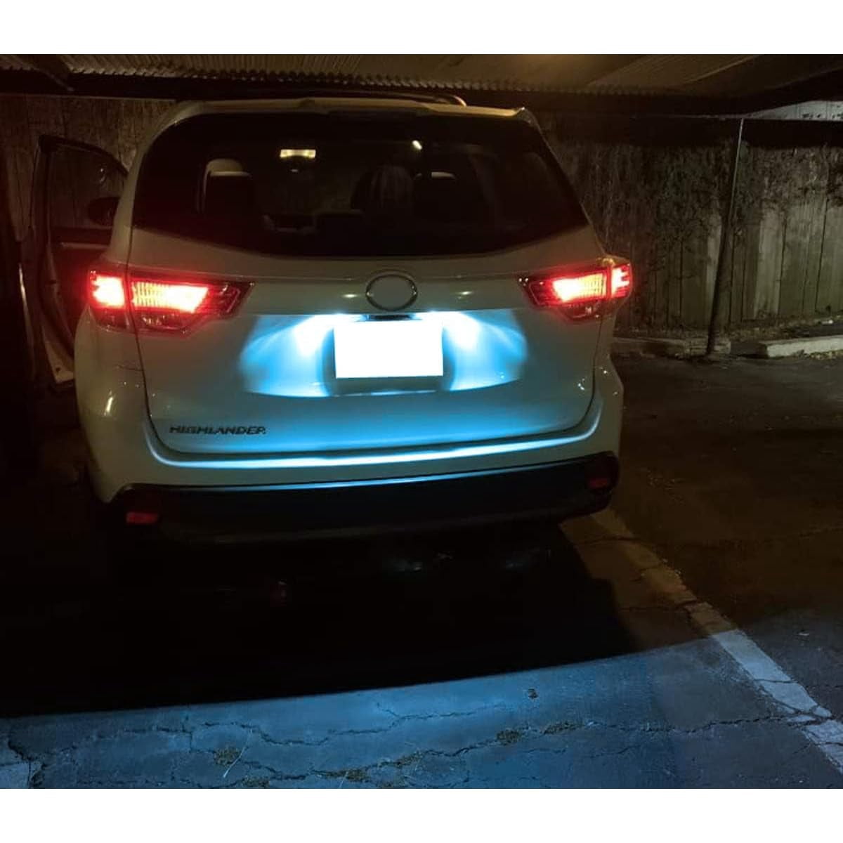 Ice Blue Full LED License Plate Light Kit For Toyota Camry Highlander Prius C Avalon Yaris, by 18-SMD Aqua LEDs & Can-Bus Error Free