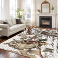 thumbnail image 2 of 5'x8' Area Rugs, Country Owl Indoor Outdoor Area Rug for Living Room Bedroom, Farmhouse Sping Floral Botanical Postmark Washable Bathroom Rugs Kitchen Floor Carpet Mats Home Decor Aesthetic, 2 of 8
