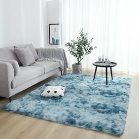 Multi-size Modern Soft Shaggy Area Rug for Living Room, Indoor Fluffy Rugs Ultra Comfy Tie-Dye Carpets Plush Throw Rug , Suitable as Bedroom Nursery Rug for Kids and Girls Home Decor