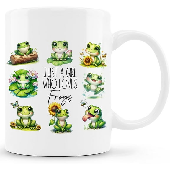 Cute Frog Mug - Frog Gifts for Girls, Women & Lovers - Ceramic Coffee Mug, 11 oz