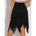 thumbnail image 3 of DARING DIVA Women's Ruched Asymmetrical Flowy Dance Skirts XL Black, 3 of 6