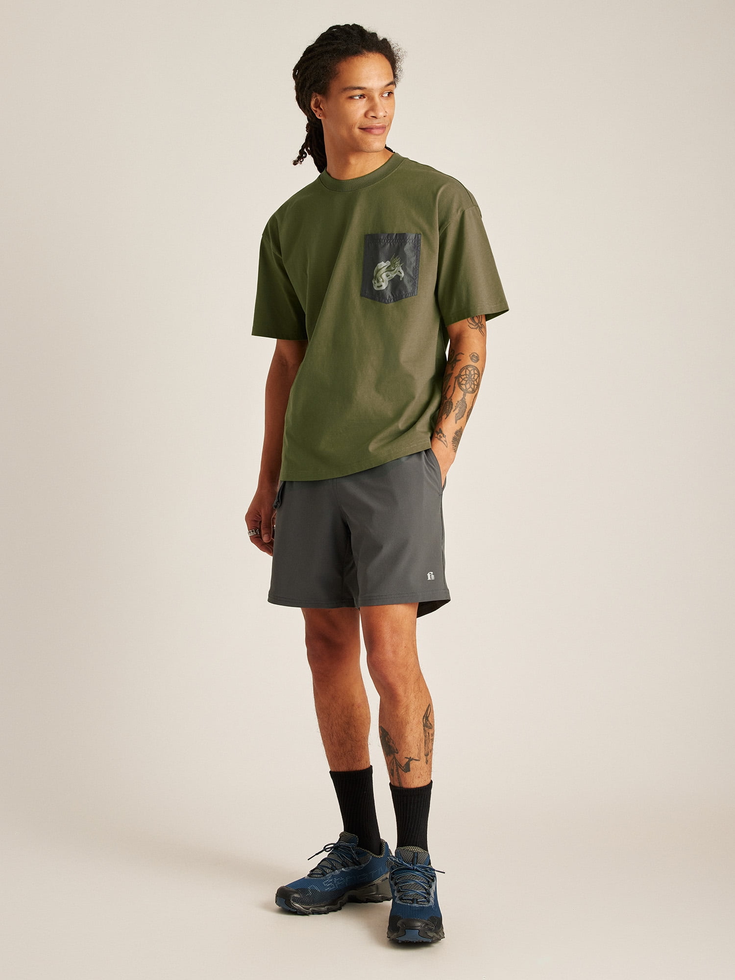 Bonobos Fielder Men's and Big Men's Short Sleeve Relaxed Fit Pocket Tee, Up to Size 3XL