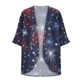 thumbnail image 5 of FAVIPT Womens Chiffon Kimono Cardigans 3/4 Puff Sleeve Cover Up Shirts American Flag Stars And Stripes Print Blouses Casual Loose Lightweight Tops Multicolor,L, 5 of 5