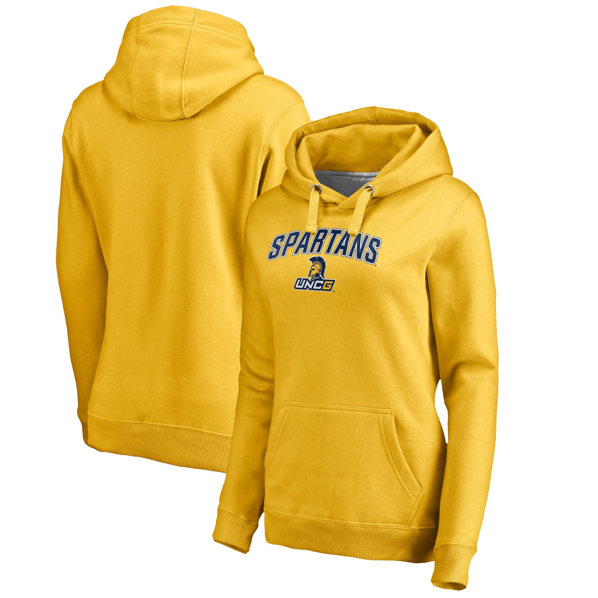 Fanatics - UNCG Spartans Women's Proud Mascot Pullover Hoodie - Yellow ...