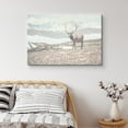thumbnail image 1 of PixonSign Canvas Print Wall Art Caribou Walks Along Mountain Range Animals Wildlife Photography Realism Contemporary Relax/Calm Multicolor Cool for Living Room, Bedroom, Office - 32"x48", 1 of 5