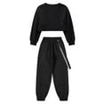 thumbnail image 4 of Alvivi Tracksuit for Girls Street Hip Hop Dance Clothes Set Skateboarding Gymnastics Workout Outfits Black 8, 4 of 5