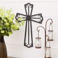 thumbnail image 2 of Dicksons Medallion Open Black 18 Inch Metal Decorative Hanging Wall Cross, 2 of 5