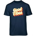 thumbnail image 1 of Teelocity Retro Good Vibes Graphic T-Shirt (2XL - Standard Fit, Black), 1 of 13