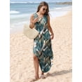 thumbnail image 2 of Vestido maxi Sampeel con cuello en V, sin mangas, estilo veraniego para playa, talla L, 2 of 6