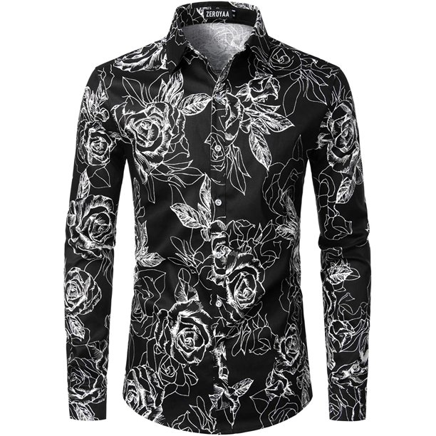 Camisa con botones para hombre de primavera y otoño, camisa informal de moda para hombre, nueva camisa de manga larga con estampado floral, suave y cómoda, para hombre,