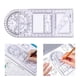 thumbnail image 1 of Plantilla forma forma forma de ángulo de rotación multifunción Dibujo de dibujo de la regla del diseñador del - secundaria escuela secundaria perfecl Regla de dibujo, 1 of 8