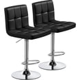 thumbnail image 1 of Taburetes de bar Yaheetech ajustables de piel sintética, juego de 2 unidades, color negro, 1 of 9