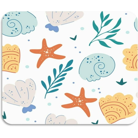 

Dish Drying Mat Sea Shells and Starfish 18x16inch Absorbent Coffee Mat Non-slip Rubber Backed Easy Clean Hide Stain Cute Ocean Kitchen Pad for Coffee Bar Sink Kitchen Counter