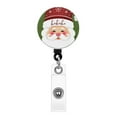 thumbnail image 1 of WIRESTER Retractable Badge Reels with Alligator Swivel Clip & Plastic Card Holder Strap, Round ID Badge Holders for Students, Teachers, Office Workers - Xmas Santa Baby Ho Ho Ho Green, 1 of 5