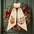 thumbnail image 5 of YingYouFu Personalized Fall Pumpkin Wreath Sash with Monogram and Embroidery, Thanksgiving Bow Farmhouse Ribbon for Yard, Doorway, Indoor Outdoor Decorations, 5 of 7