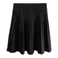 thumbnail image 4 of MuXiKeJi Clothes Elegant Knit Pleated Midi Skirt High Waist A-Line Design Stretch Comfort Winter Fall Fashion Skirt, 4 of 5