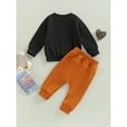 thumbnail image 4 of Toddler Baby Boy Girl Valentines Day Outfits Long Sleeve Heart Sweatshirts Tops Long Pants 2Pcs, 4 of 9