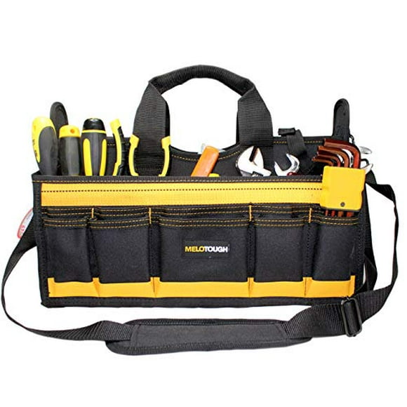 MELOTOUGH Sac à Outils Plateau Central 17 Pieds' avec Bandoulière, Sac à Outils HAVC, Porte-Outils Ouvert Ce Porte-Outils Est d'Environ 8-9 Pouces de Hauteur (Sans Poignée de Transport), et 11 Pouces de Profondeur