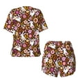 thumbnail image 5 of Picia Flower Bunny Pajamas Sets for Women Soft Short-Sleeved Pjs with Lounge Shorts Two Piece Sleepwear-Medium, 5 of 9