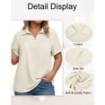 thumbnail image 5 of Oryer Womens Plus Size Tops V Neck Trendy Tunic Polo Casual Shirts Short Sleeve Womens Blouses Summer, 5 of 7