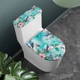 thumbnail image 3 of HELLHERO Elastic Fabric Toilet Seat Covers Set for Bathroom Home Comfort, Adjustable Easy Care Non-Slip, Stretch Fit, 17"x21" Pink Flower, 3 of 8