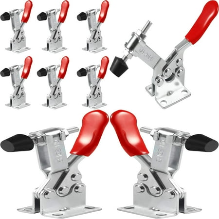 

YNGURJA Sturdy Heavy Duty Pack of 6 Horizontal Quick Release Toggle Clamps - 201B Model with 220 Lbs Holding Capacity - Reliable Hand Tool Toggle Latch Clamp Set Ideal for Heavy-Duty Proj
