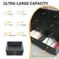 thumbnail image 3 of Bigroof Dresser for Bedroom with 9 Drawers, Black Dresser for Closet, Living Room, TV Stand, Nursery, Chest of Drawers with Sturdy Steel Frame,PU Leather Finish, Wood Top (Luxury Black), 3 of 10