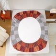thumbnail image 5 of Homewish Abstract Pixel Plaid Twin Sheet Sets,Minimalist Geometric Checkered Twin Fitted Sheet,Gray Orange Grid Flat Sheet For Teens,Ultra Soft Home Decor,3 Pieces, 5 of 7