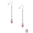 thumbnail image 2 of Delight Jewelry Silvertone 3-D Hot Pink Running Shoe - Silver-tone Long Sparkle Dangle French Earrings, 2 of 4
