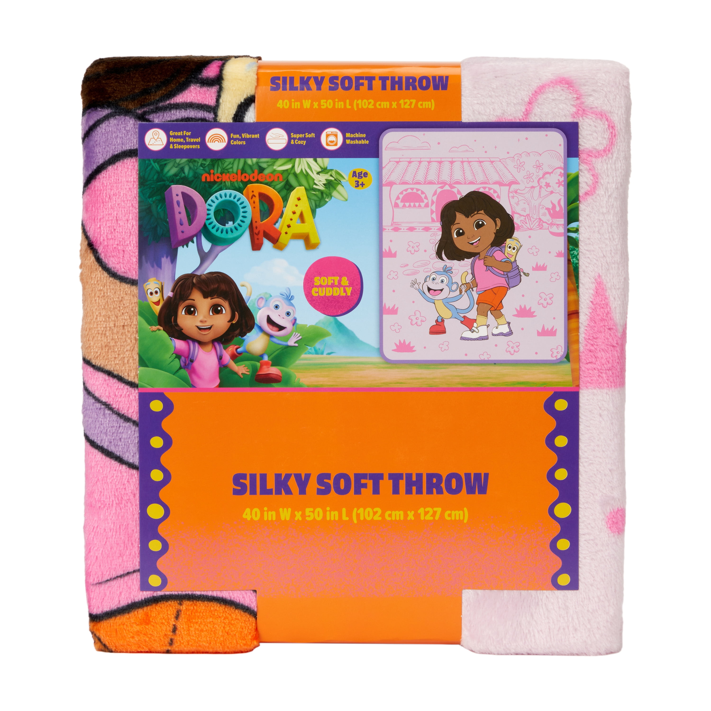 Dora Kids Pink Silky Soft Throw Blanket, 40x50