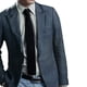 thumbnail image 1 of Elegante Casual para Hombre de La Vendimia Sólido 2 " de Punto Delgado para Negro, 1 of 7