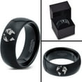 thumbnail image 4 of Tungsten Earth Globe Atlas Planet Band Ring 8mm Men Women Comfort Fit Black Dome Polished, 4 of 4