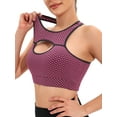 thumbnail image 2 of YouLoveIt Women's Seamless Racerback Sports Bras Comfort Sports Bras Padded Sports Bra Activewear Push Up Bra Workout Yoga Bra Hollow Out Women Sports Bras, 2 of 8