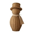 thumbnail image 2 of Rattan Snowman Figurine Decor, Hand Woven Imitation Wicker Snowman Statue With Top Hat and Scarf, Christmas Decorations for Living Room Entryway Decor, S, 2 of 7